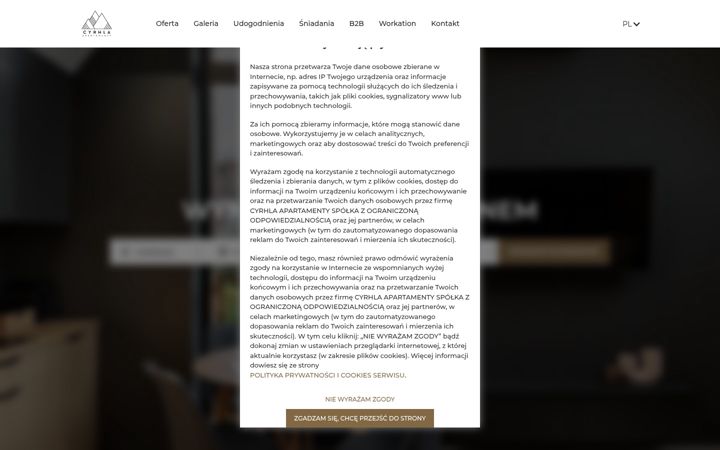 Screenshot of cyrhla-apartamenty.pl