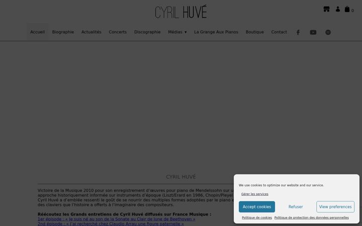 Kuvakaappaus sivustosta cyrilhuve.com