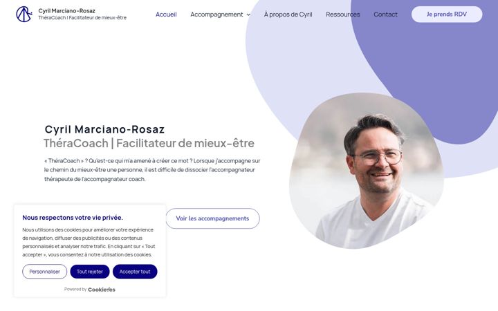 Screenshot of cyrilmarcianorosaz.fr