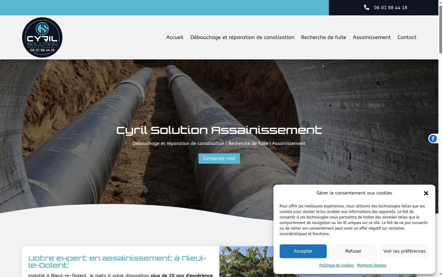 Screenshot del banner di consenso mostrato prima di qualsiasi interazione