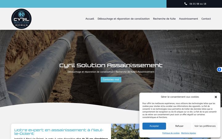 Skærmbillede af cyrilsolutionassainissement.fr