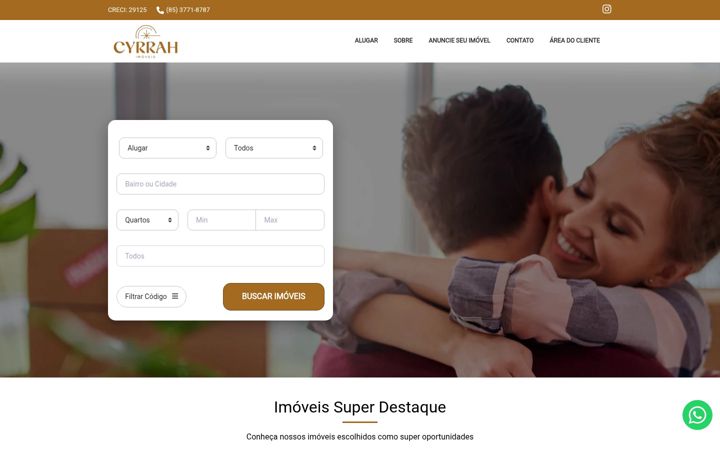 Screenshot of cyrrahimoveis.com