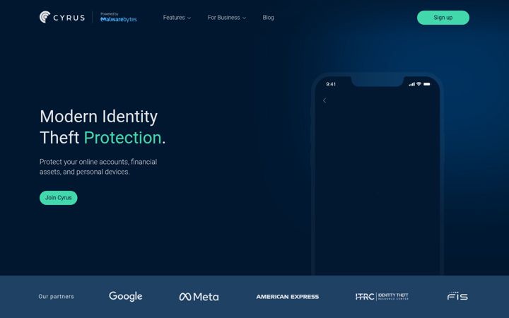 Screenshot of cyrus-security.com