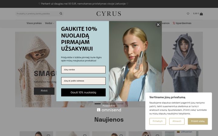 Ekrano kopija cyrus.lt