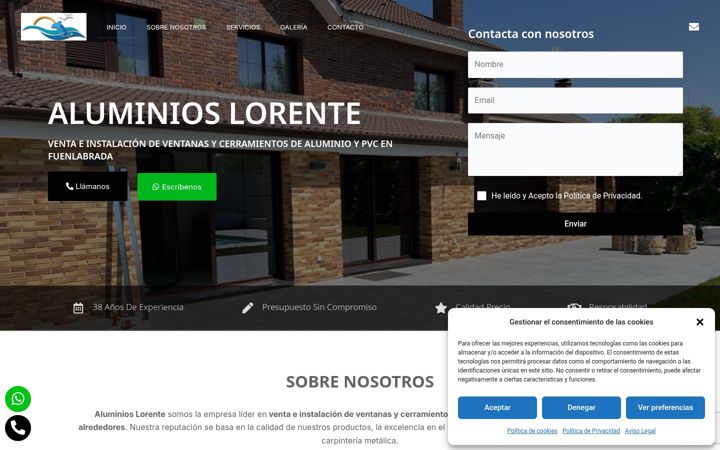Screenshot of cys-aluminioslorente.com