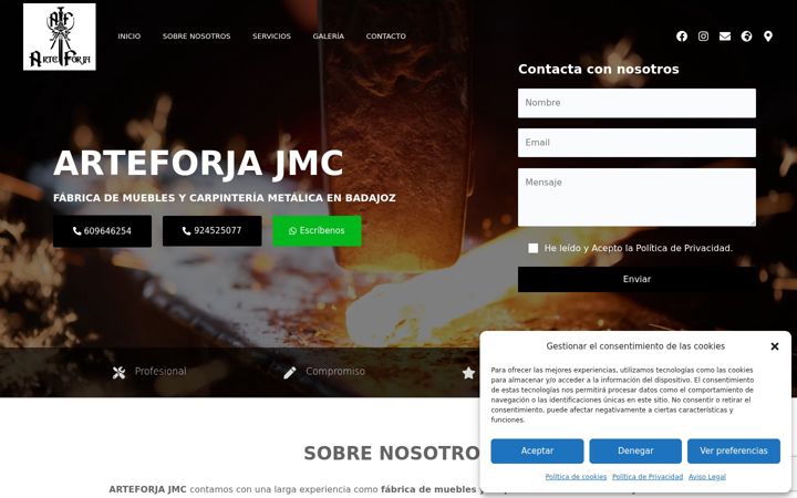 Screenshot of cys-arteforjajmc.com
