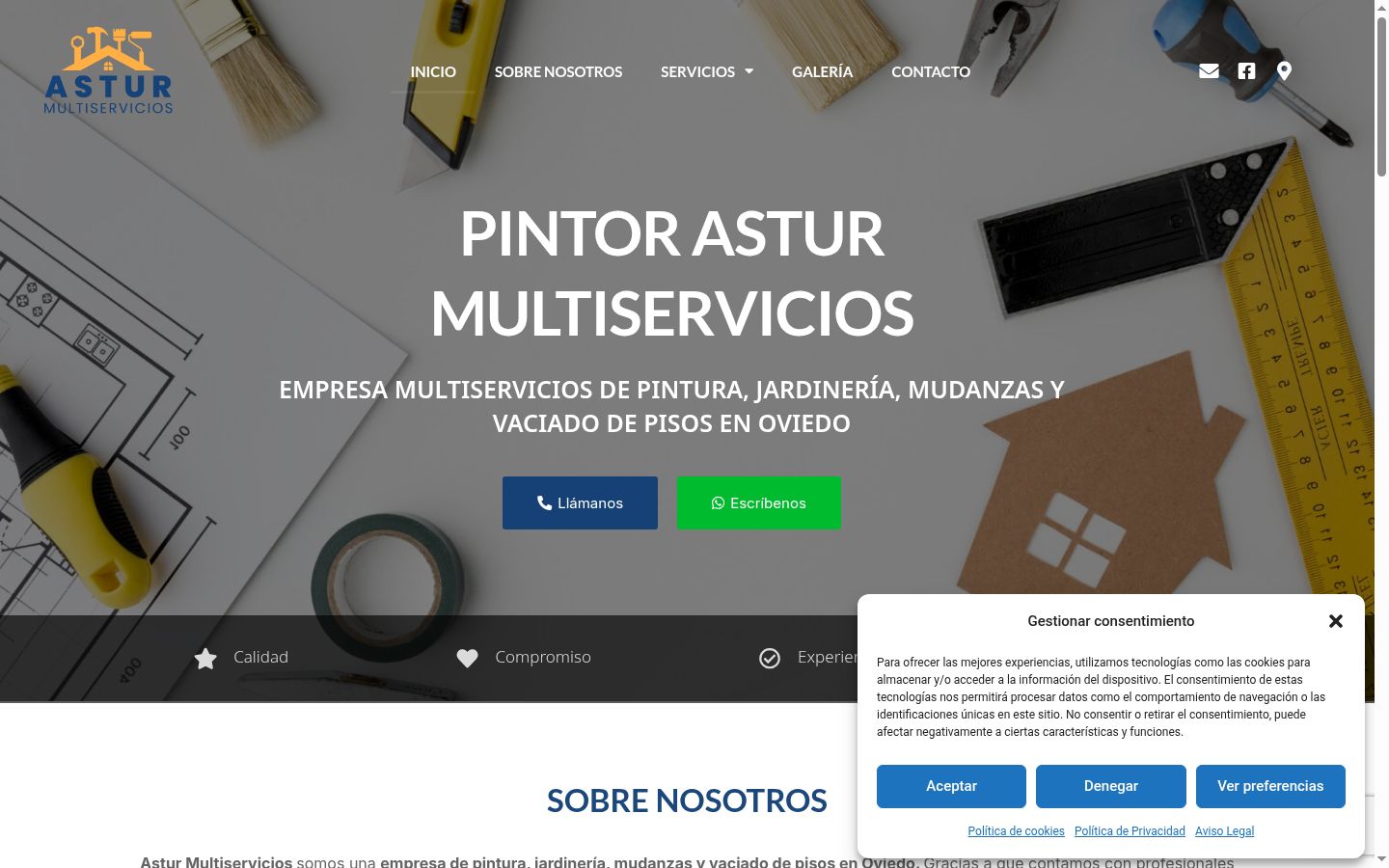 Screenshot del banner di consenso mostrato prima di qualsiasi interazione