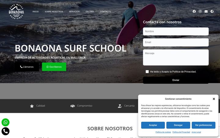 Screenshot of cys-bonaonasurfschool.com