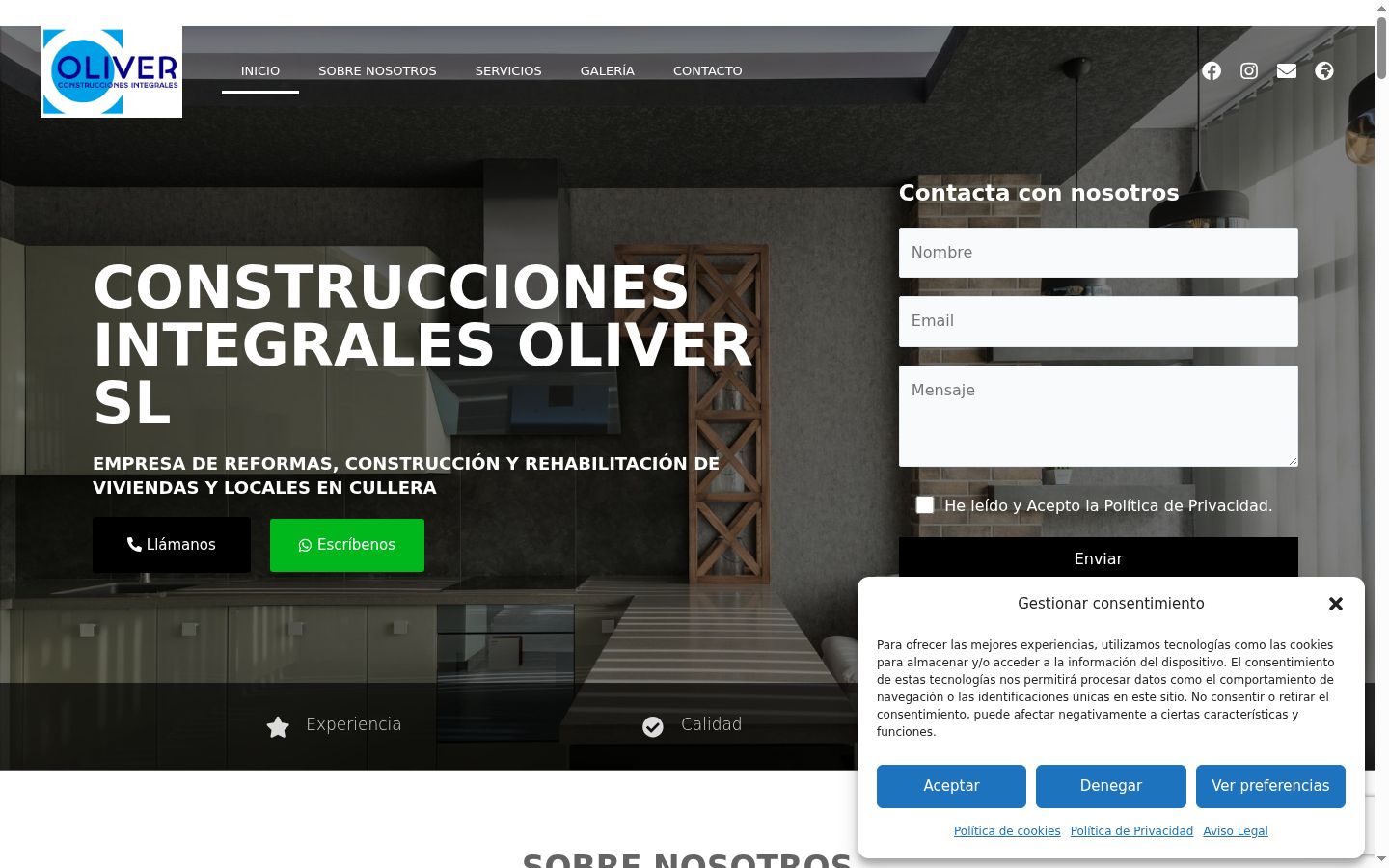 Screenshot del banner di consenso mostrato prima di qualsiasi interazione