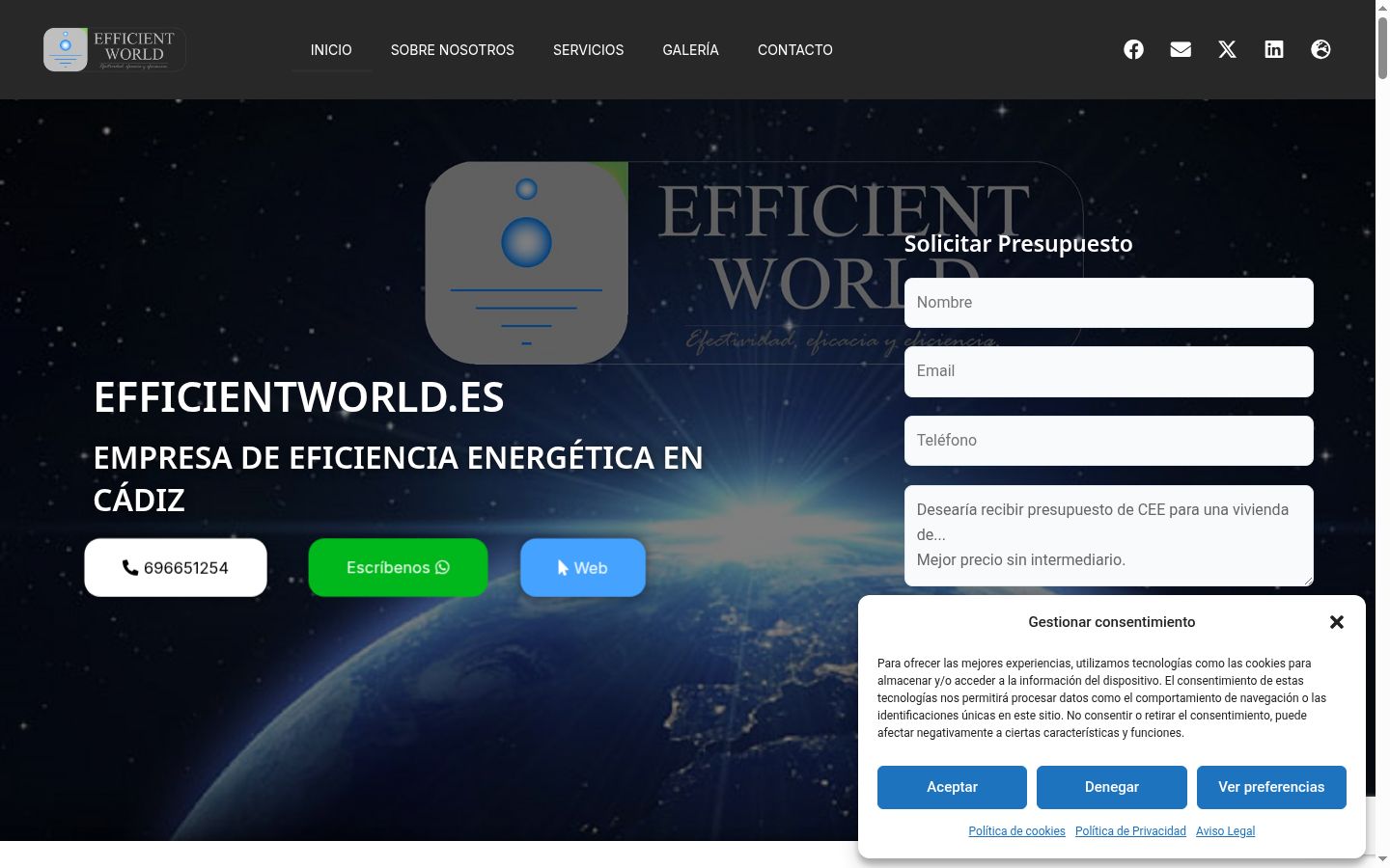 Screenshot del banner di consenso mostrato prima di qualsiasi interazione