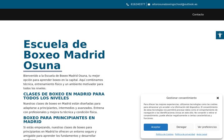 Screenshot of cys-escueladeboxeoosuna.es