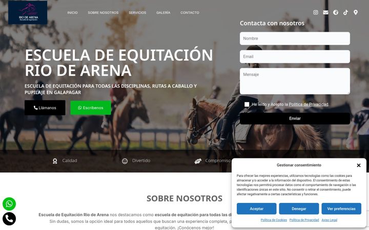 Screenshot of cys-escueladeequitacionriodearena.com