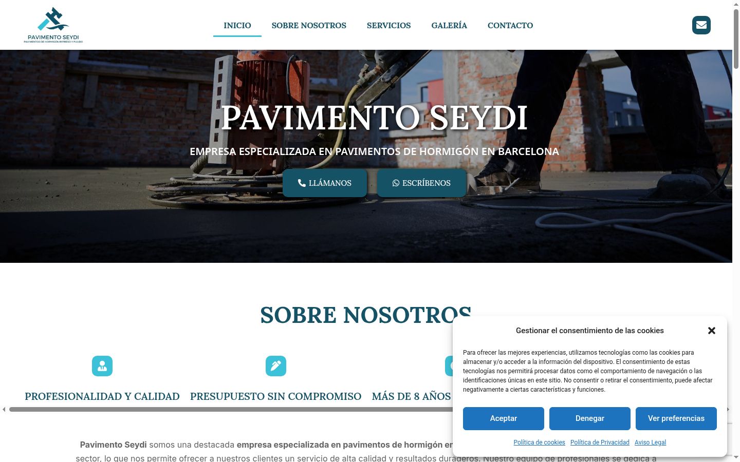 Screenshot del banner di consenso mostrato prima di qualsiasi interazione