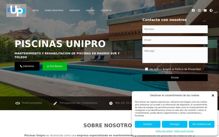 Screenshot of cys-piscinasunipro.com