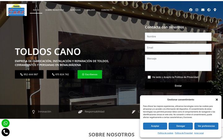 Screenshot of cys-toldoscano.com