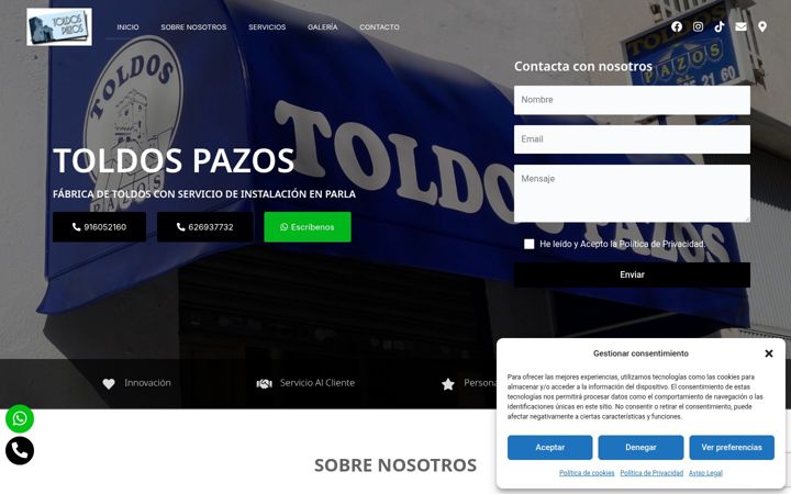 Screenshot of cys-toldospazos.com