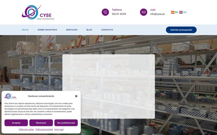 Screenshot of cysematerialeselectricos.es