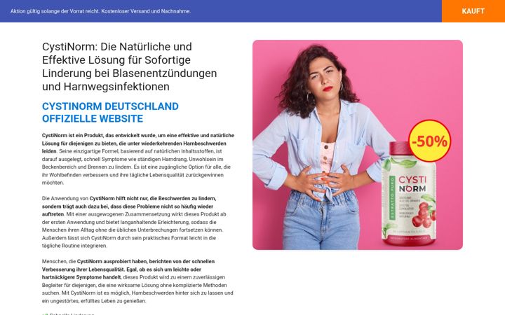 Screenshot of cystinormdeutschland.com