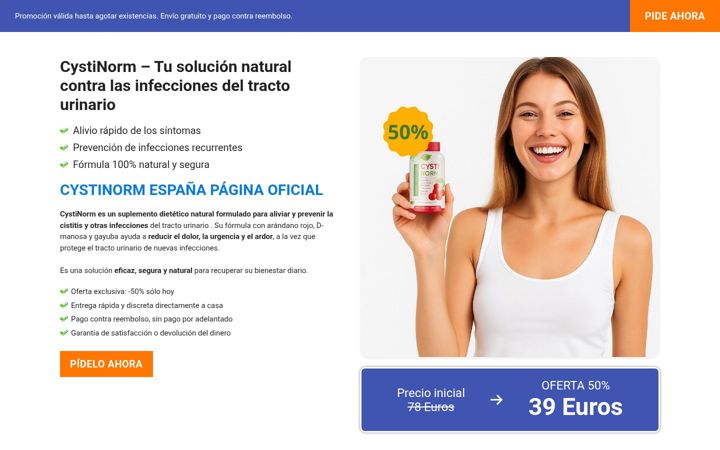 Screenshot of cystinormespana.com