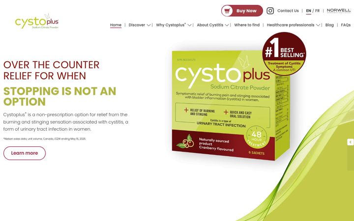 Screenshot of cystoplus.ca