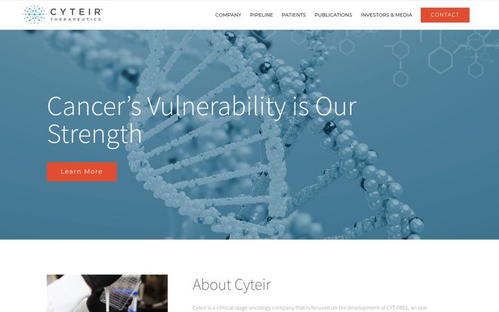 Screenshot of cyteir.com