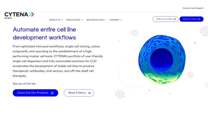 Screenshot of cytena.com