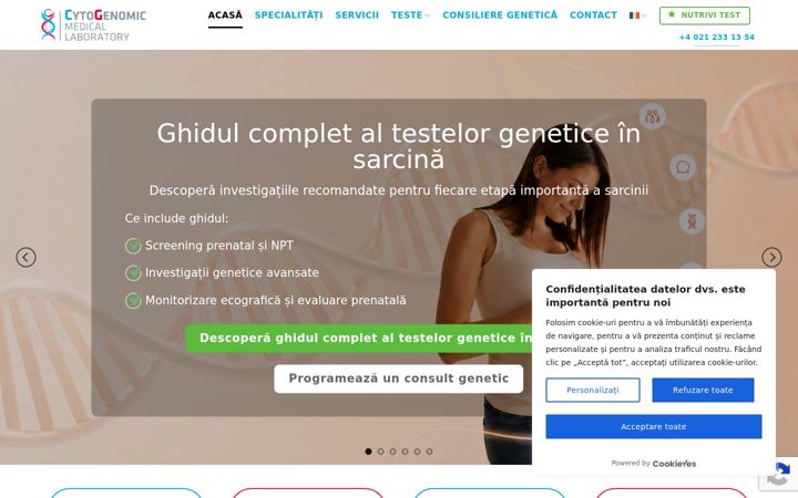 Ekrano kopija cytogenomic.ro