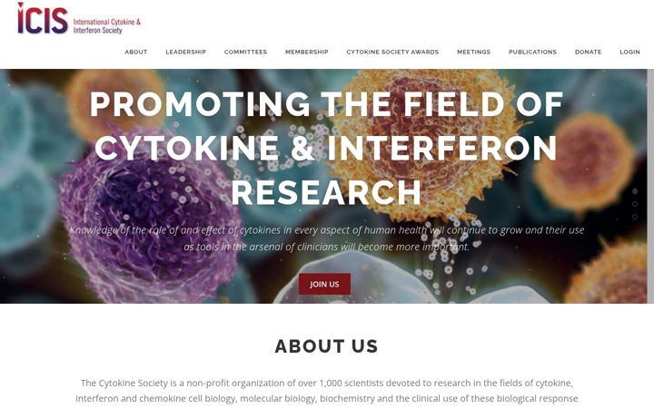 Skjámynd af cytokinesociety.org