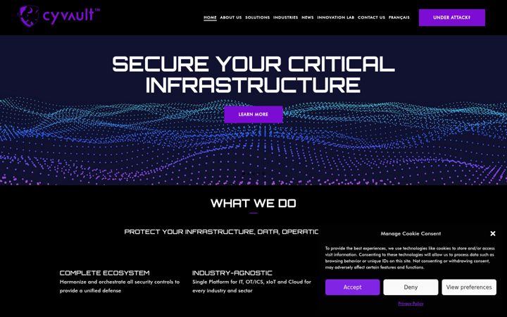 Екранна снимка на cyvault.io