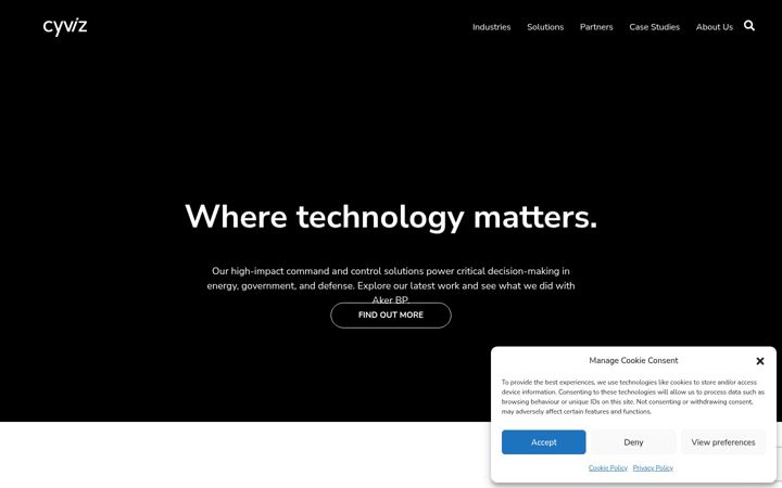 Screenshot of cyviz.com