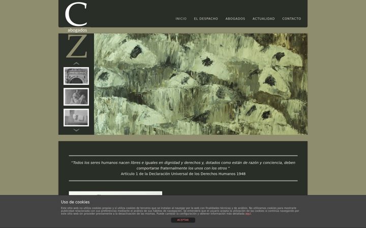 Screenshot of cyzabogados.com