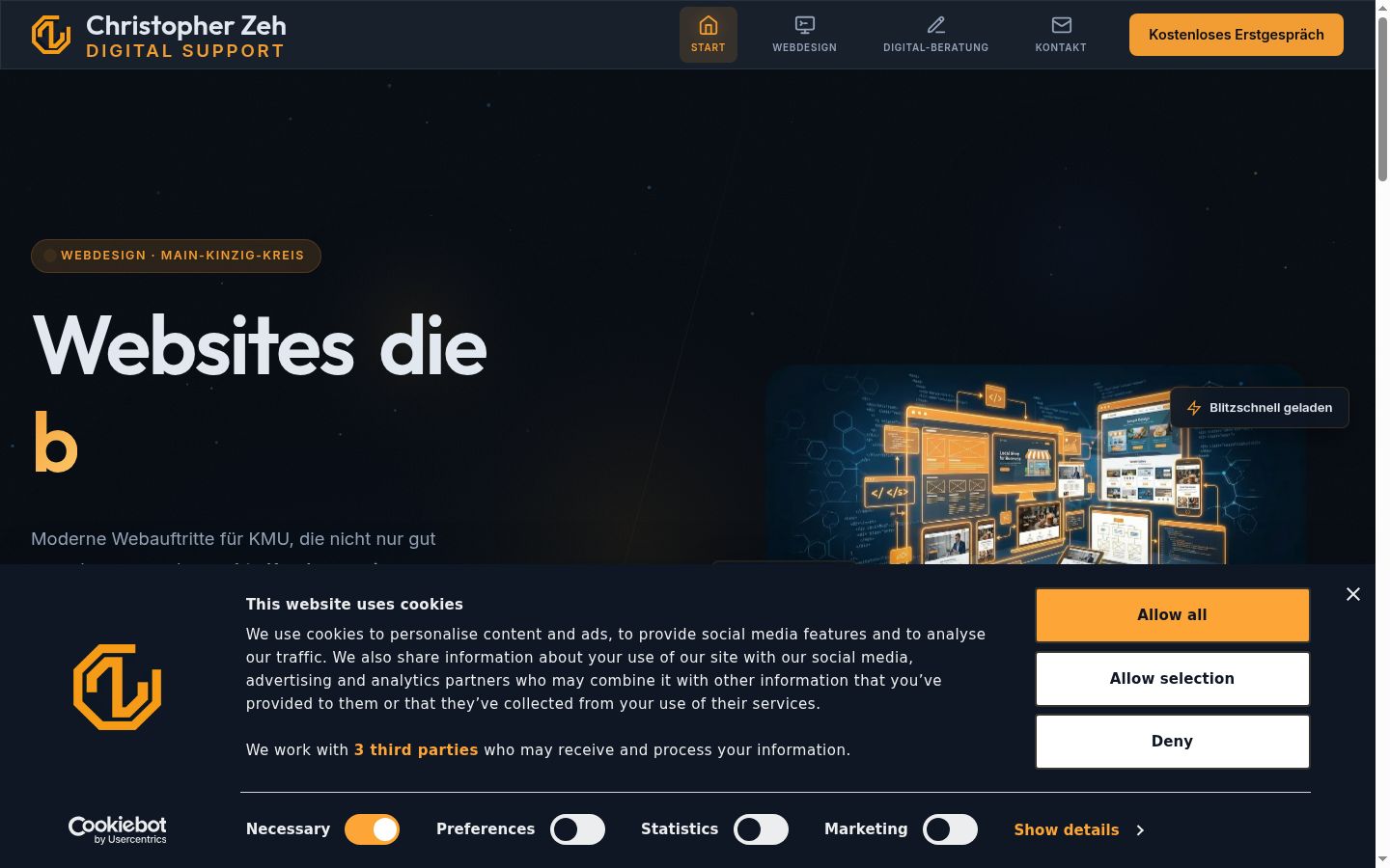 Screenshot of the consent banner shown before any interaction