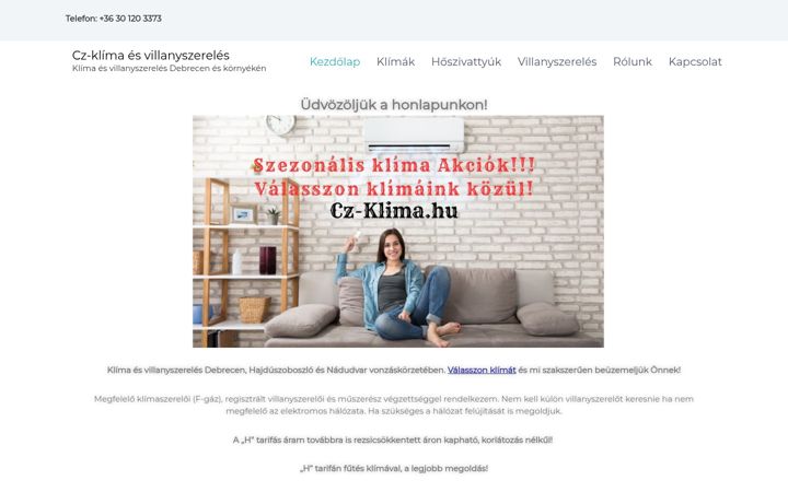 Screenshot von cz-klima.hu