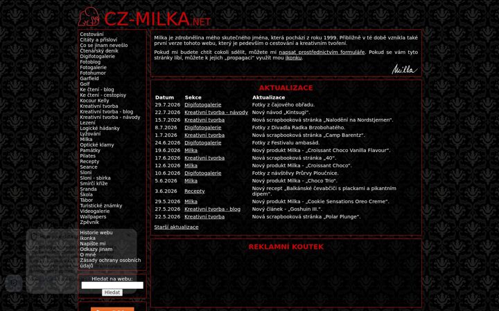 Captură de ecran a cz-milka.net
