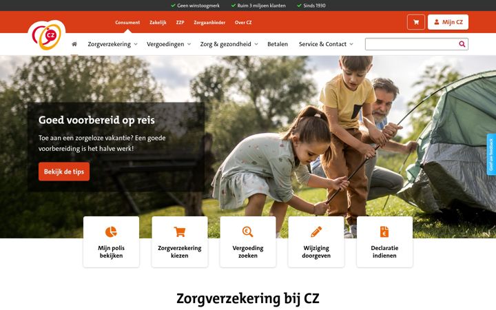 Screenshot of cz.nl