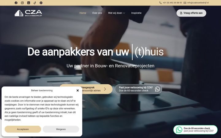 Screenshot of czabouwbedrijf.nl