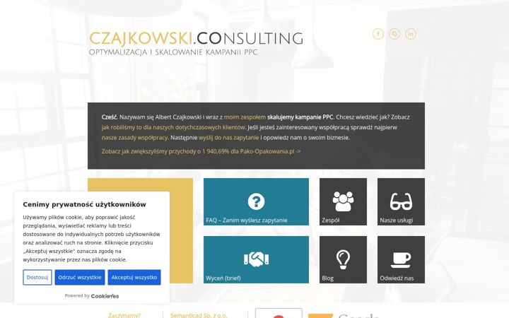Capture d'écran de czajkowski.co