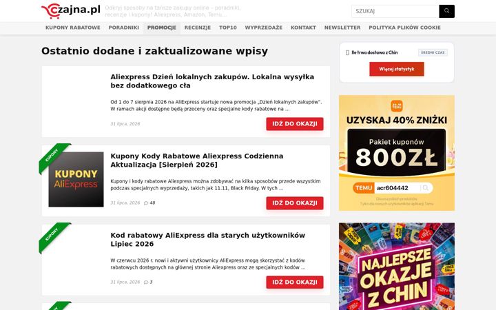 Screenshot of czajna.pl