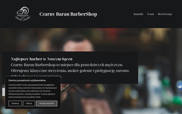 Capture d'écran de czarnybaranbarbershop.pl
