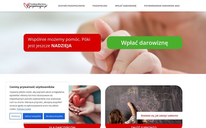 Screenshot of czaspomagac.pl