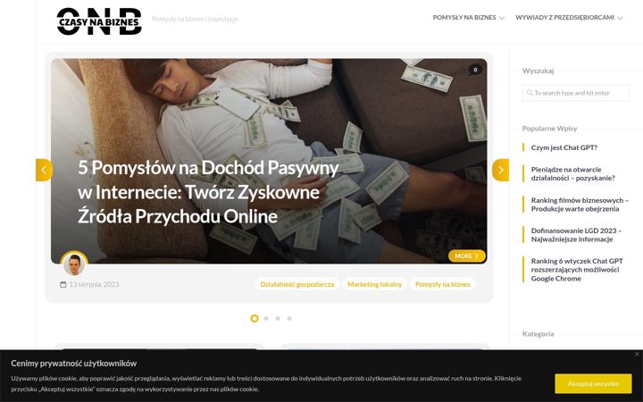 Screenshot of czasynabiznes.pl
