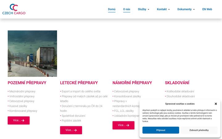 Screenshot of czech-cargo.eu