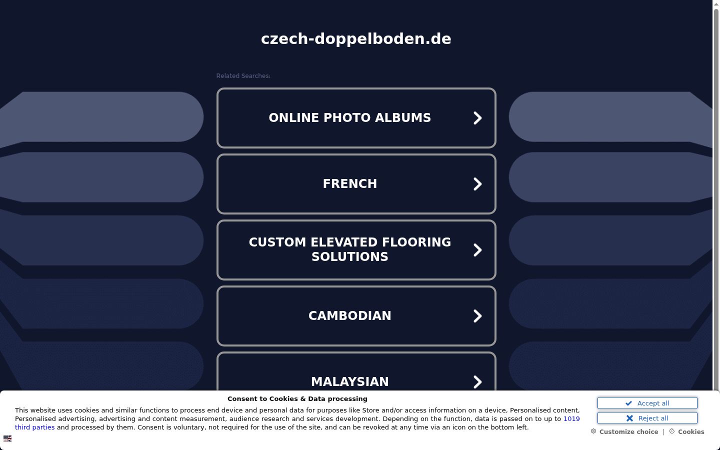 Screenshot van de toestemmingsbanner zoals getoond vóór enige interactie