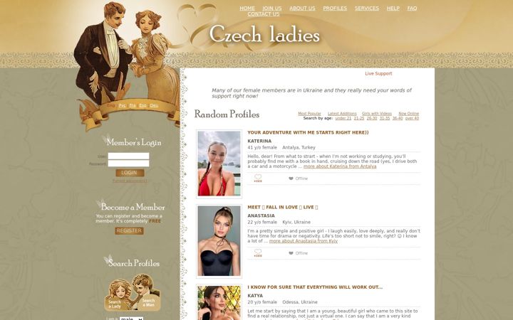 Screenshot of czech-ladies.com