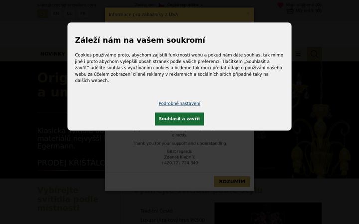 Screenshot of czechchandelier.com