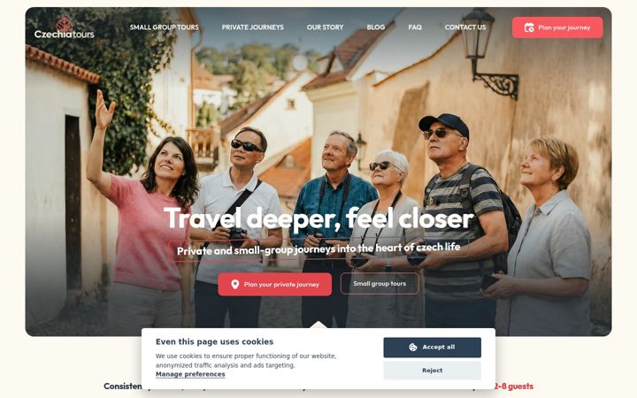 Screenshot of czechia-tours.com