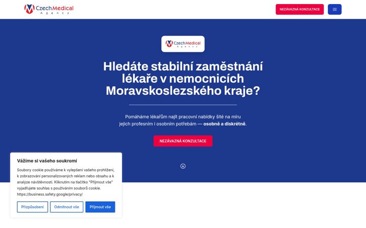 Screenshot stránky czechmedicalagency.cz