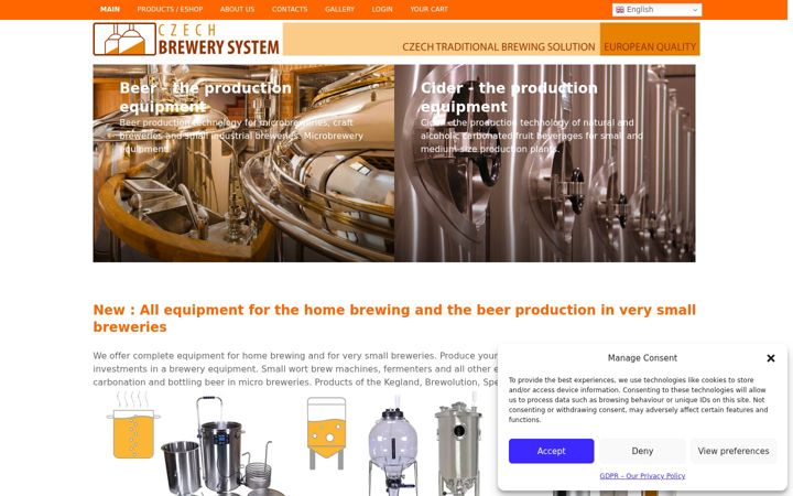 Snímek obrazovky czechminibreweries.com