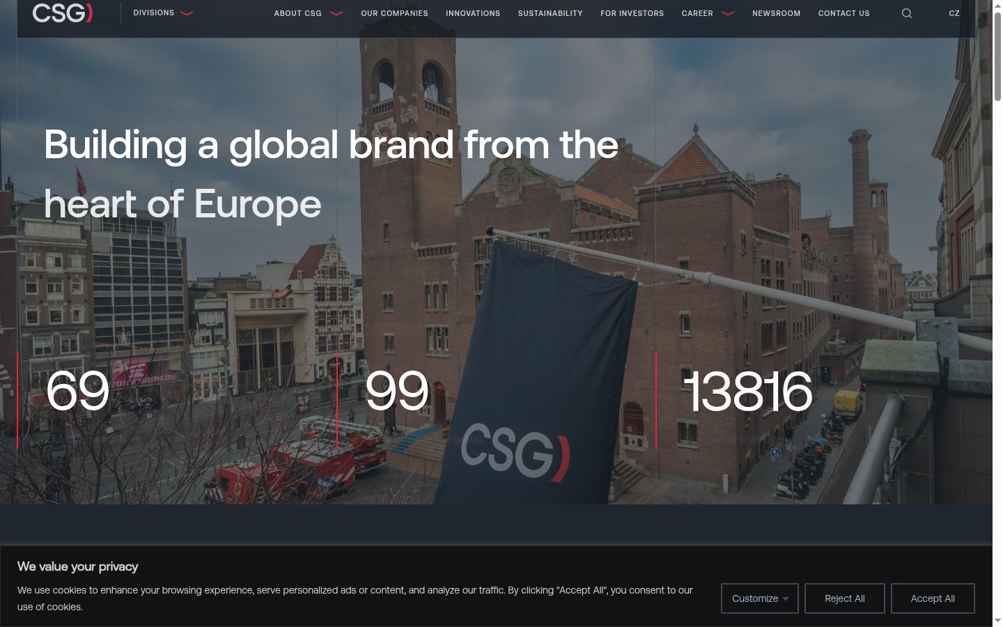 Screenshot of the consent banner shown before any interaction