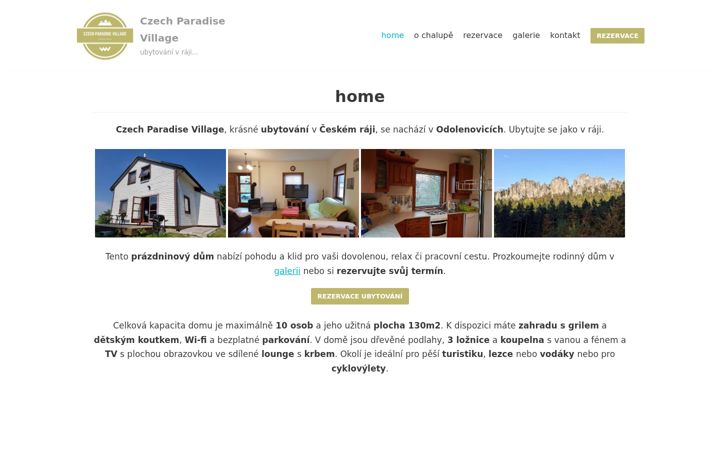 Screenshot stránky czechparadisevillage.cz